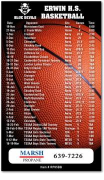 Restickable Basketball Schedule