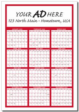 HUGE Year  at  a Glance ERASE Calendar with Canadian Holidays