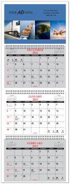 3 Month Calendar at a glance - 4 Panel with Numbered weeks