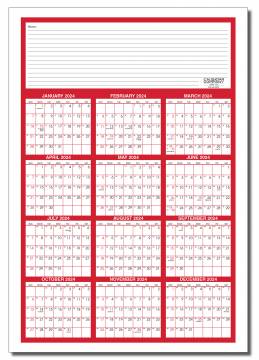 2024 HUGE Year  at  a Glance  LAMINATED DRY ERASE Calendar With Erasable Marker