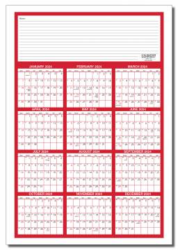 2024 HUGE Year  at  a Glance  LAMINATED DRY ERASE Calendar With Erasable Marker