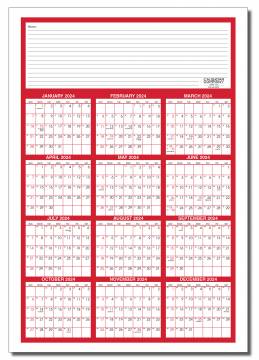 2024 HUGE Year at a Glance DRY ERASE Calendar