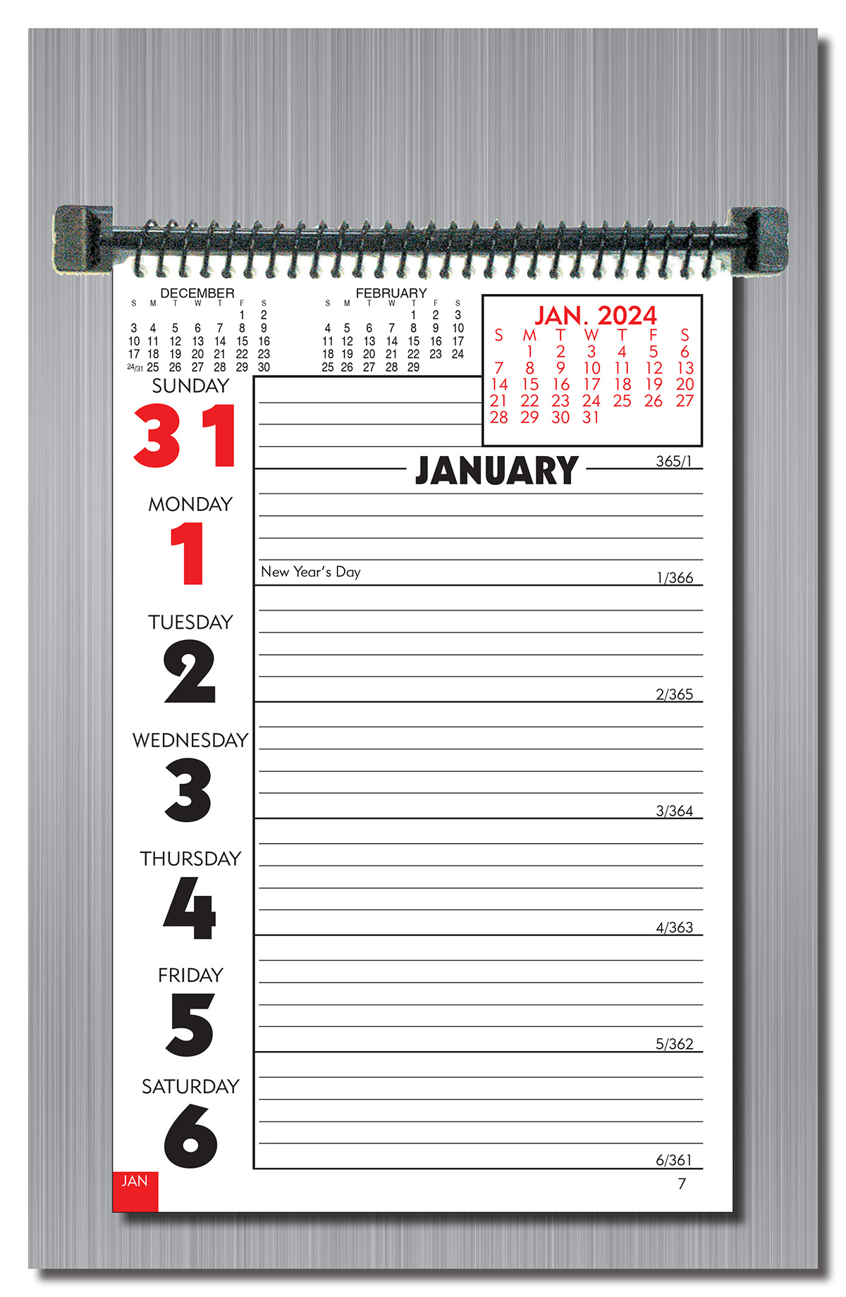Weekly Planning Wall Calendar with Memo Space and Almanac Information