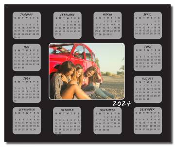 Repositionable Stainless Steel Refrigerator Calendar With Personal Photo