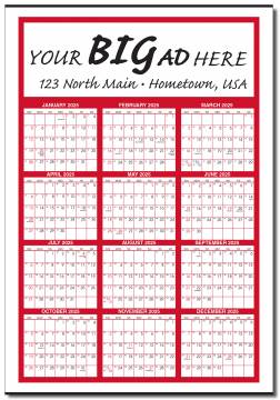 HUGE Year  at  a Glance  LAMINATED DRY ERASE Calendar With Marker