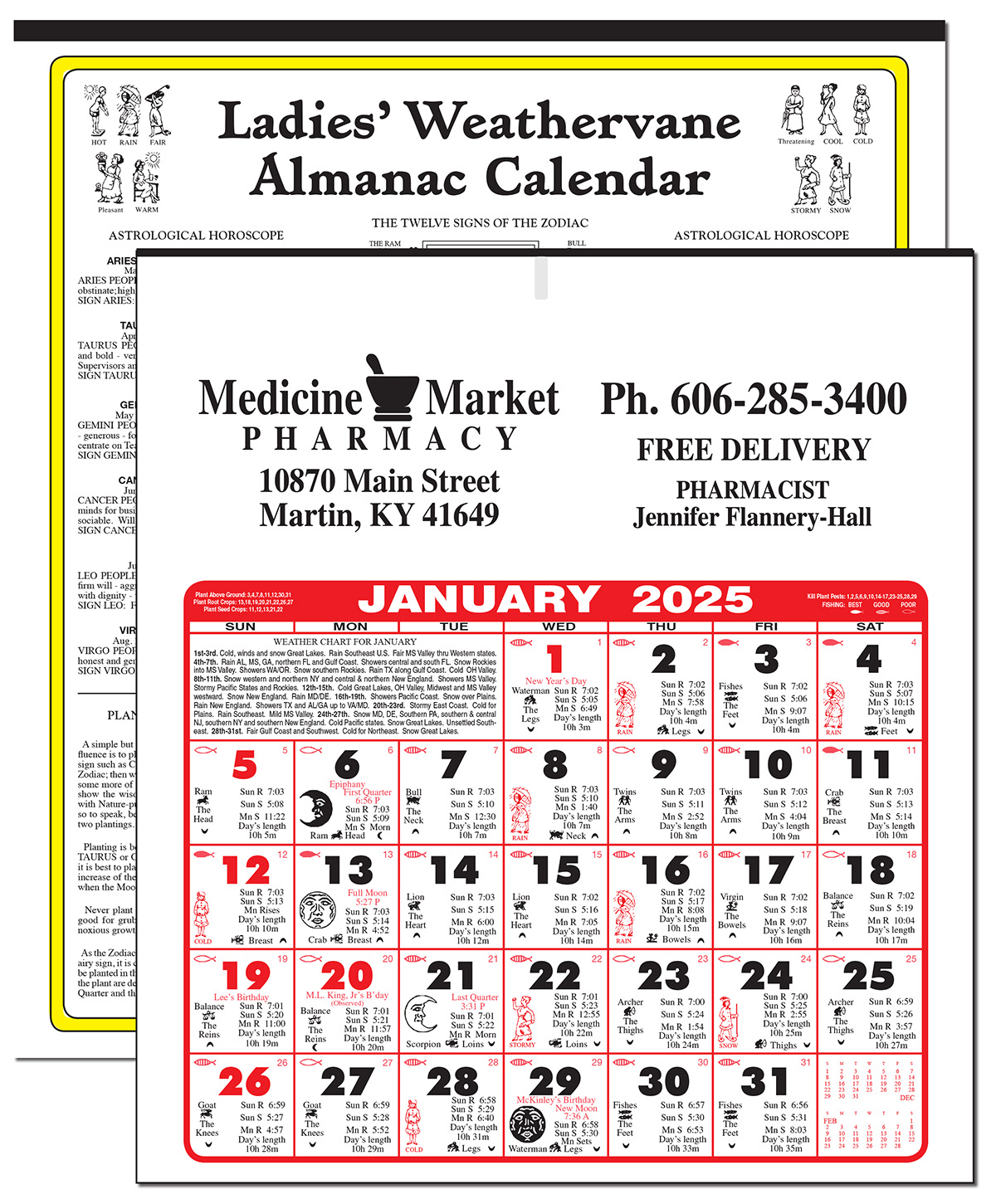 ladies-weathervane-almanac-calendar-oldest-ad-calendar-in-us