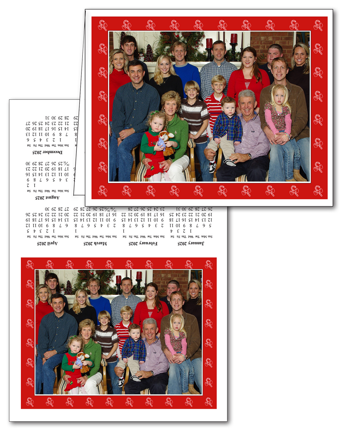 Custom Photo FOLDED Christmas Cards with calendar: Calendar Company