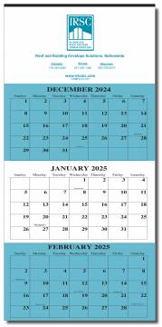 Economy Single-Sheet 3 Month Calendar