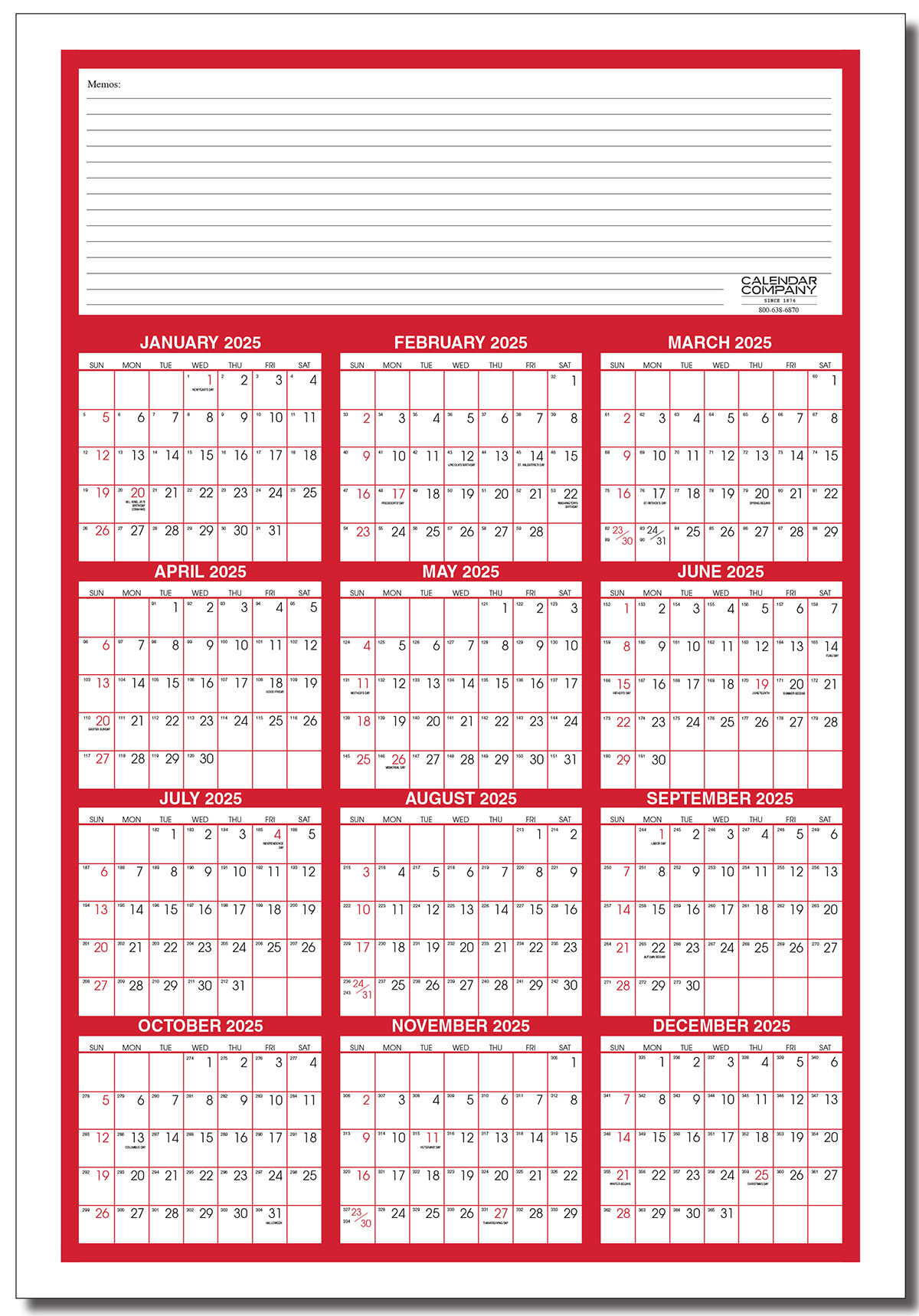 2024 Year at a Glance Dry Erase Calendar (HUGE)| Calendar Company