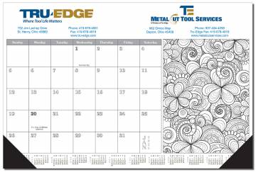 Adult Coloring Desk Blotter Calendar