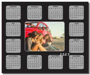 Repositionable Stainless Steel Refrigerator Calendar With Personal Photo