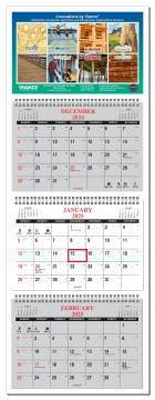 Three Month Calendar with Custom Imprint
