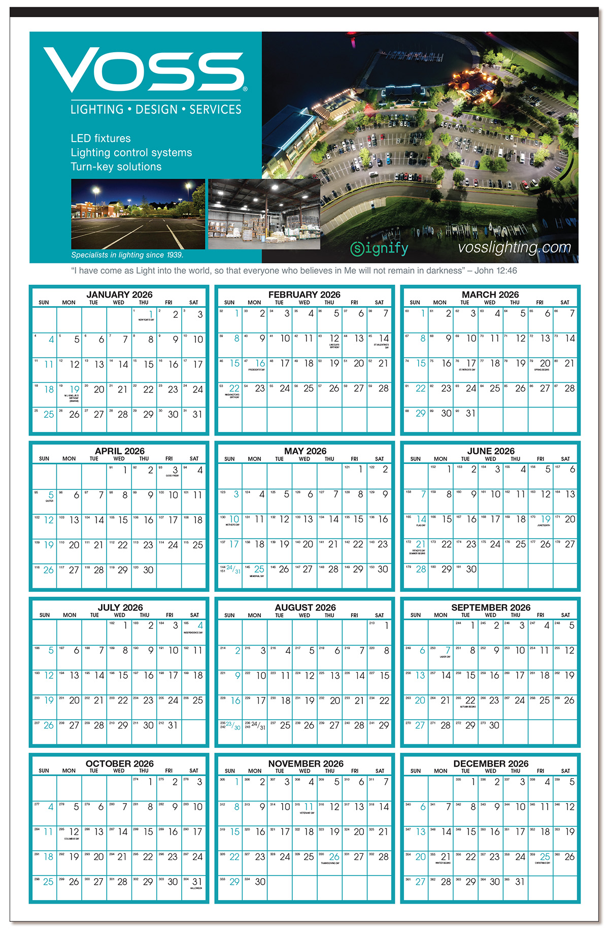 Full‑Color Year‑at‑a‑Glance Promo Calendar | Calendar Company