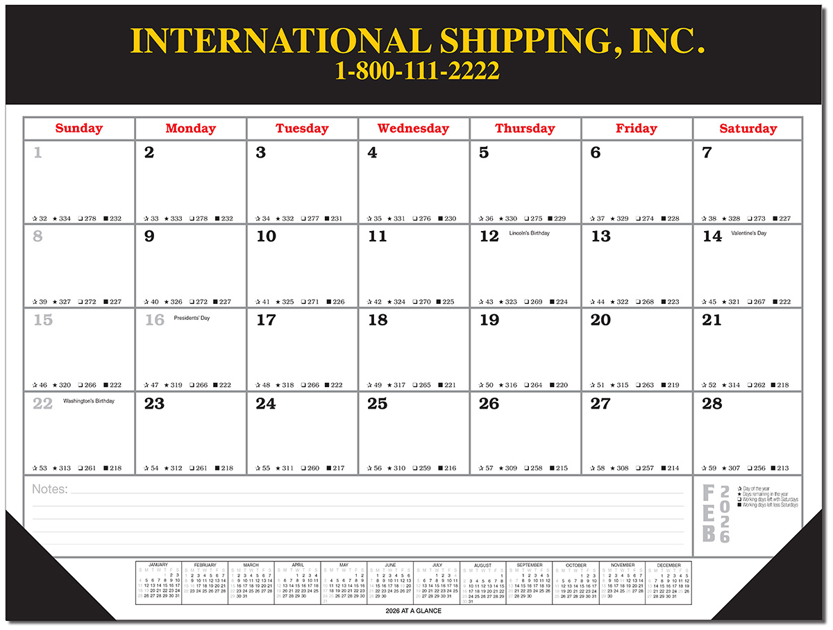Desk Pad Blotter Calendars (17x22 with Vinyl top and corners): Calendar ...