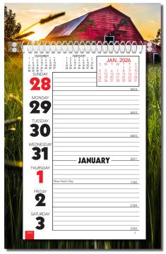 Weekly Planning Wall Calendar with Memo Space and Almanac info (No Ad)- B1AW1