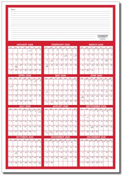 2026 HUGE Year  at  a Glance  LAMINATED DRY ERASE Calendar With Erasable Marker