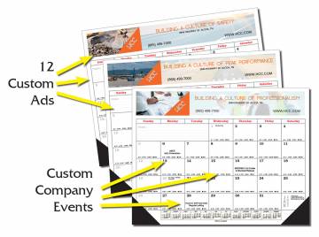 Fully Custom Full Size Desk Calendar With Custom Dates and Variable Images - DESIGN ONLINE ONLY