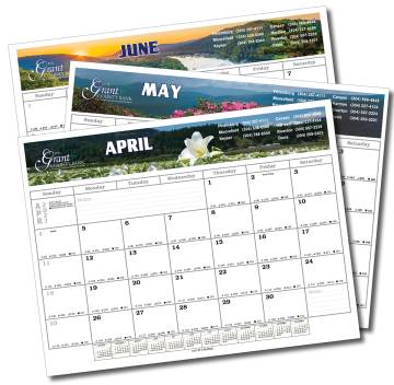 12 Different Full Color Pages - Full Size Desk Blotter Calendar 22" X 17.25"