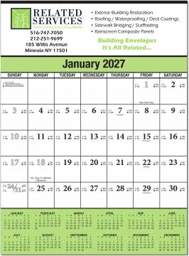 Contractor Calendar with your AD and Working Days in a Week