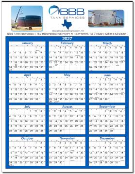 Huge Economical FULL COLOR Year-at-a-Glance Calendar