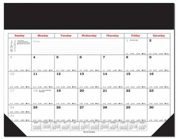 2027 Desk Pad Blotter Calendars (17x22 with Vinyl top and corners)