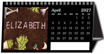 Personalized Photo Name Small Easel Tent Desk Calendar (Black Easel)- B1I55DX