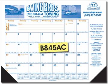 Blue and Gold 12 Sheet Desk Blotter Calendar