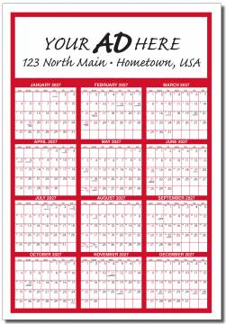 HUGE Year  at  a Glance ERASE Calendar with Canadian Holidays
