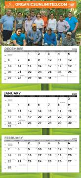 2027 - 3 Month 4 Panel Calendar - Glued