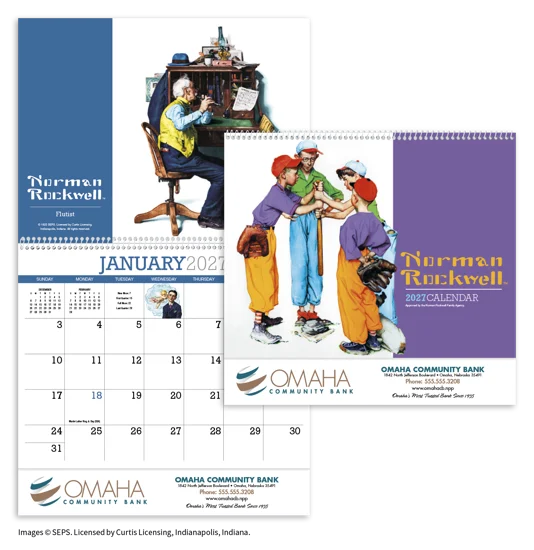 Norman Rockwell Spiral Calendar | Iconic Art Ad Calendar | Calendar Company