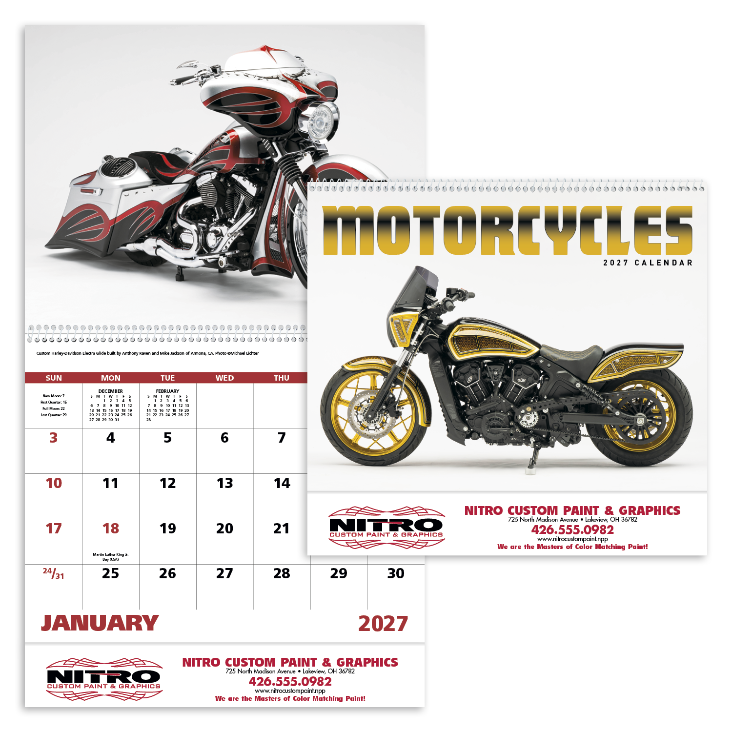 Motorcycles Appointment Wall Calendar - Spiral: Calendar Company