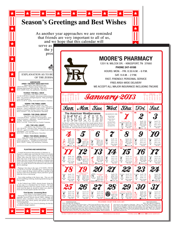 2020 8 sheet farmers almanac calendar daily sheet calender