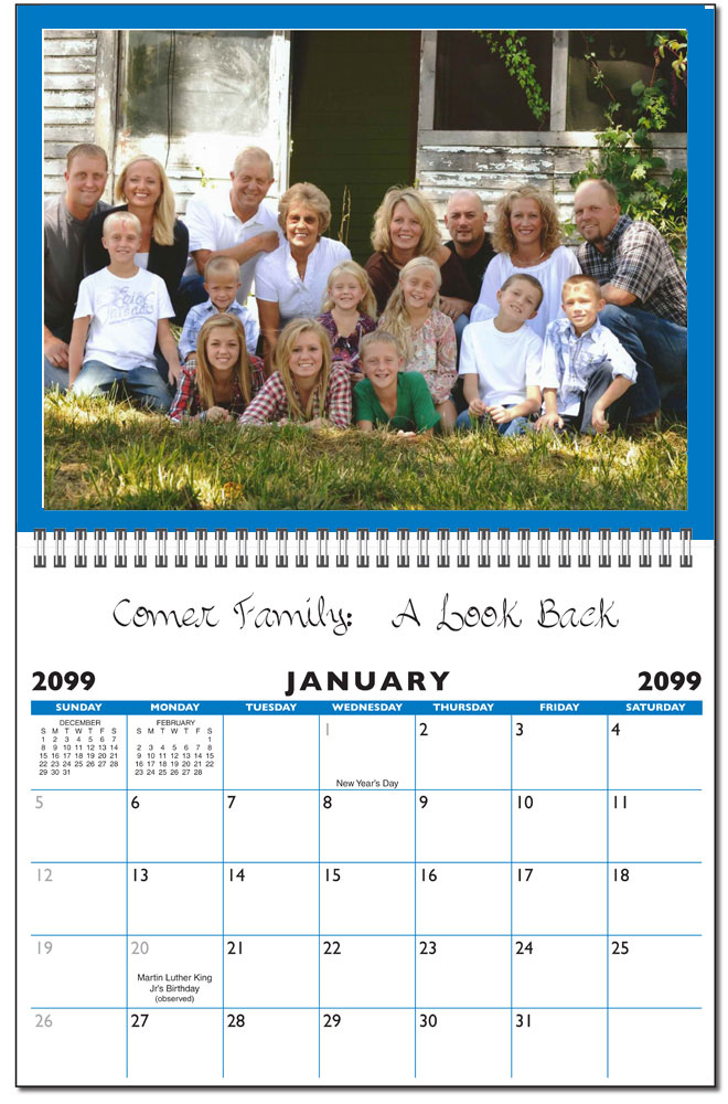 DOUBLE THICK Personalized Photo Calendar Family Deluxe Calendar Company